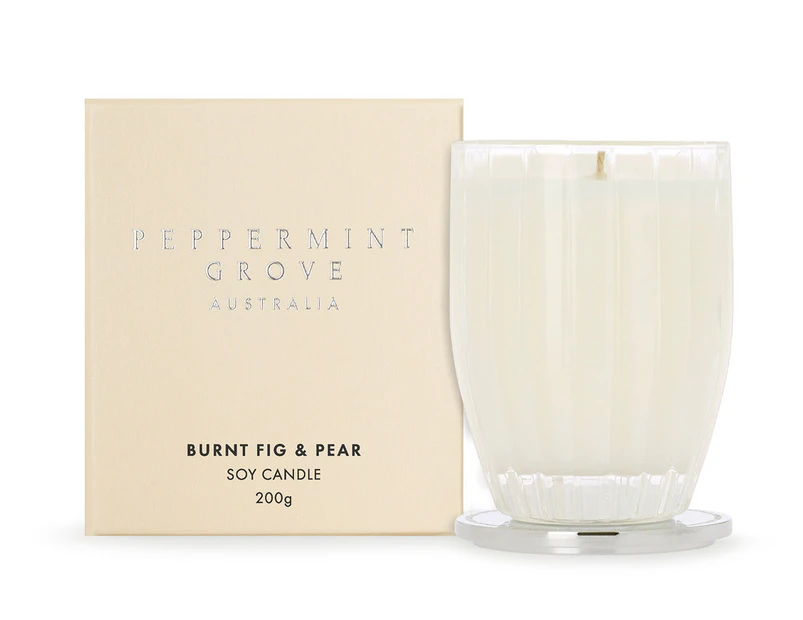 Peppermint Grove Burnt Fig & Pear Soy Candle 200g