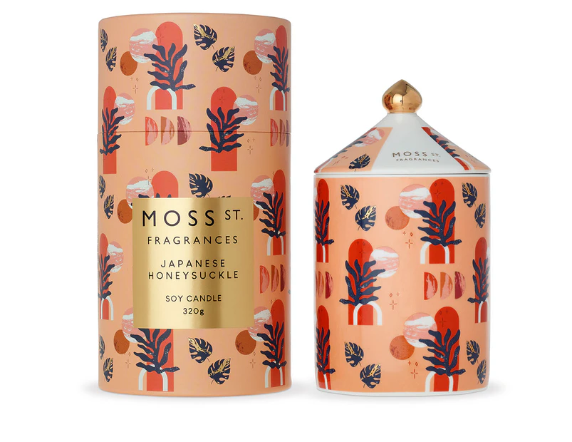 Moss St. Japanese Honeysuckle Ceramic Soy Candle 320g