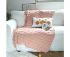 SOGA Pink Textured Knitted Throw Blanket Warm Cozy Woven Cover Couch Bed Sofa Home Decor with Tassels