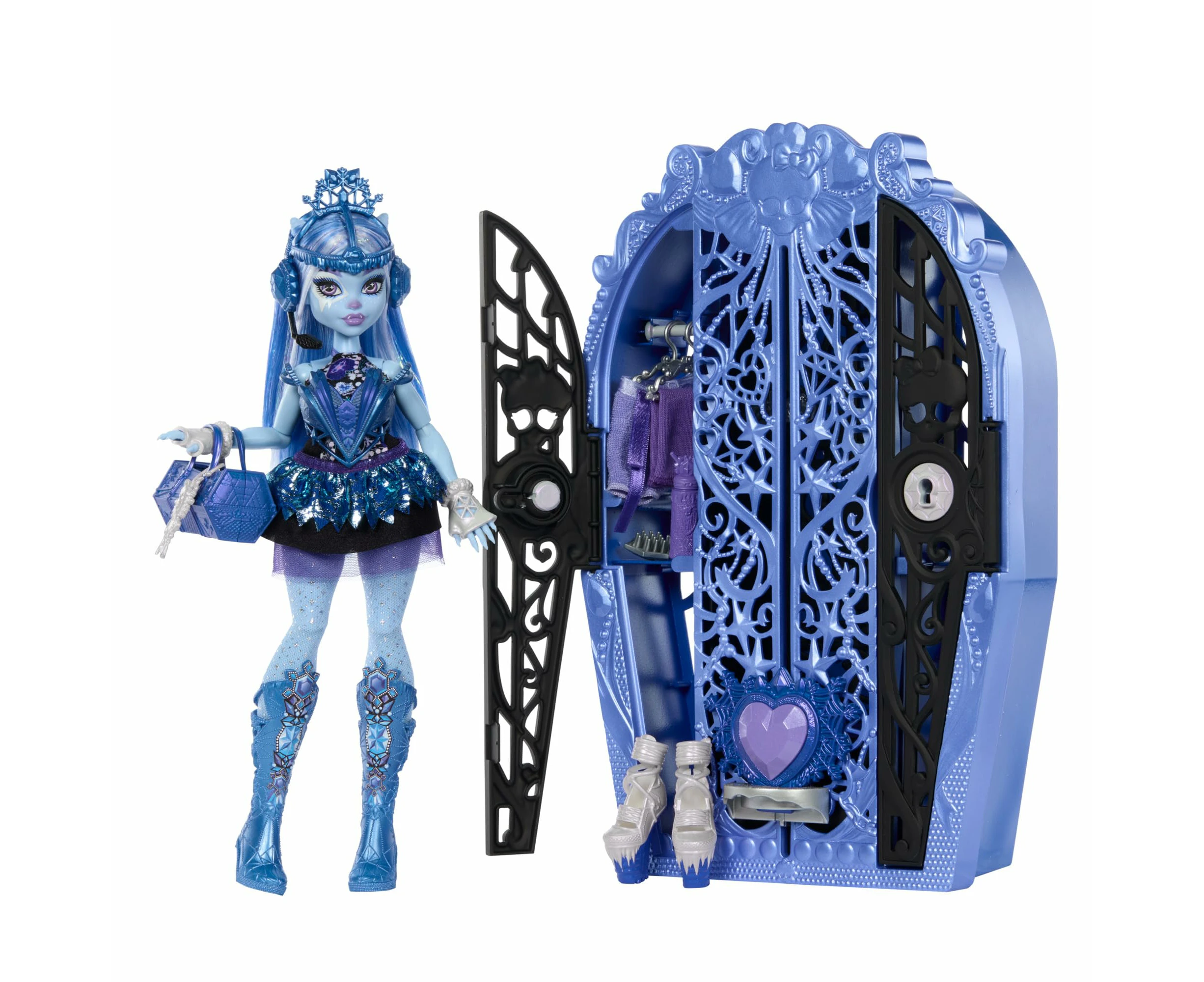 Monster High Skulltimate Secrets Doll and Accessories Set, Monster Mysteries Abbey Bominable with Dress-Up Closet and 19+ Surprises including Clothes