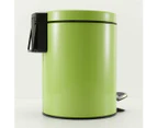 SOGA 2X Foot Pedal Stainless Steel Rubbish Recycling Garbage Waste Trash Bin Round 12L Green