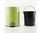 SOGA 2X Foot Pedal Stainless Steel Rubbish Recycling Garbage Waste Trash Bin Round 12L Green