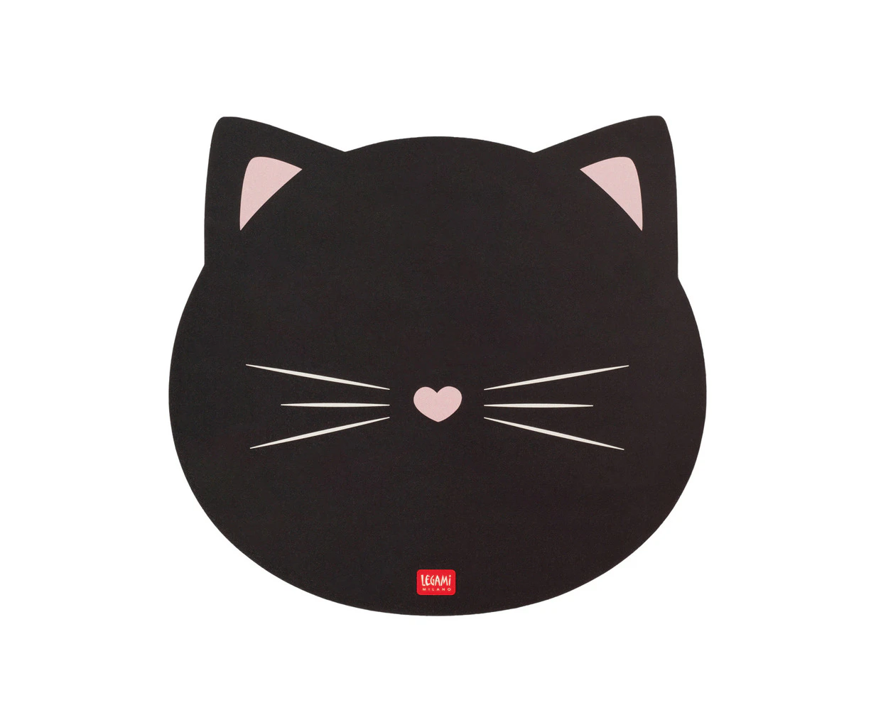 Legami PVC Mousepad Anti-Slip Computer/Laptop Desk Mouse Mat Pad Kitty Black