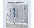 SONGMICS 1-Tier Clothes Drying Rack for 27 Pieces of Clothes with 3 Rotatable Arms White and Silver