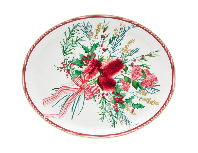 Maxwell & Williams 38x30cm Festive Flora Oval Platter