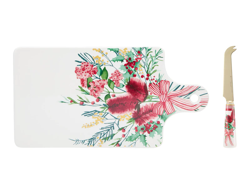 Maxwell & Williams 2-Piece Festive Flora Cheese Paddle & Knife Set