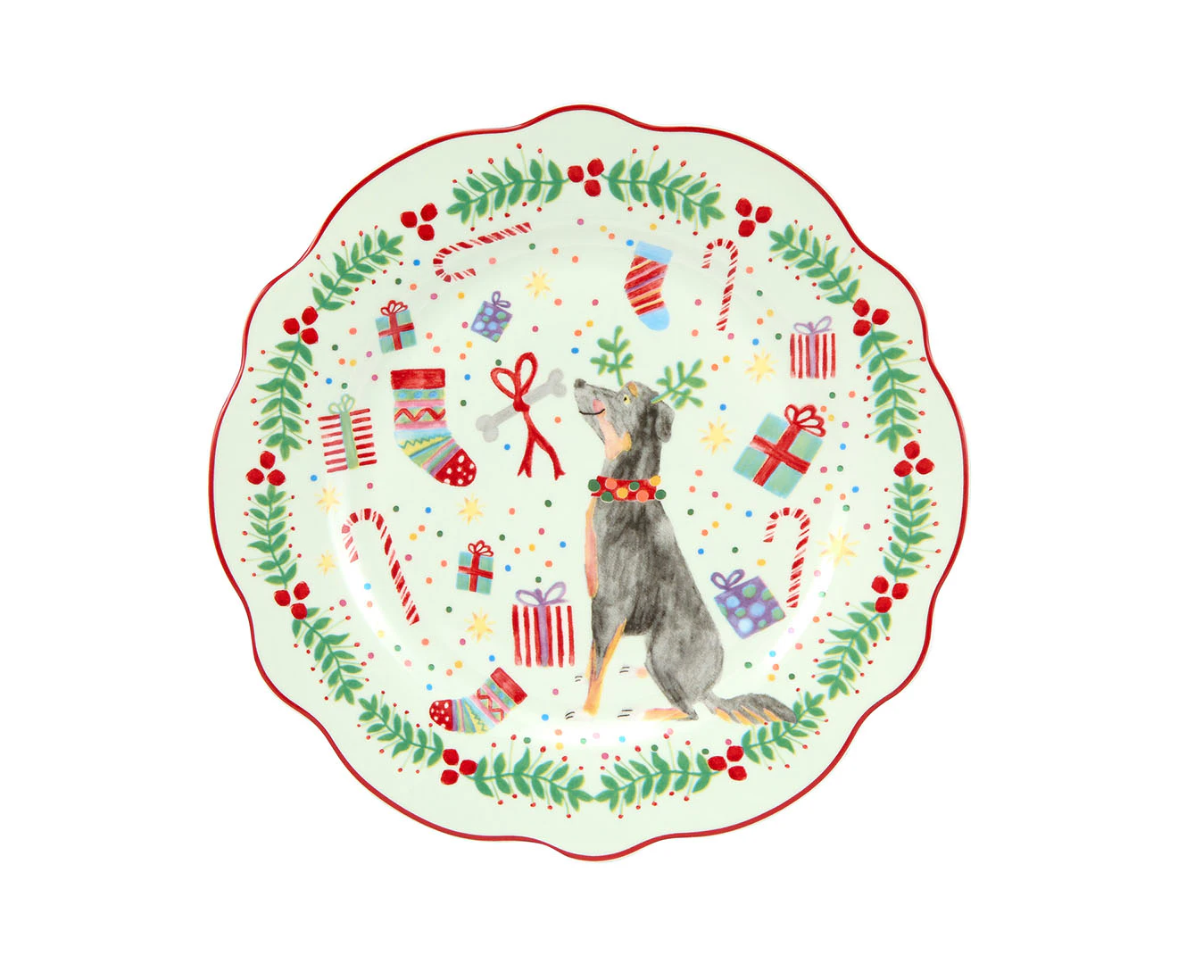 Maxwell & Williams 20cm Jolly Joy Joy Dog Plate