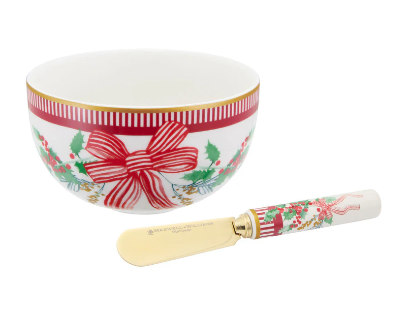 Maxwell & Williams 2-Piece Festive Flora Dip & Spreader Set