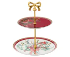 Maxwell & Williams Festive Flora 2-Tiered Cake Stand