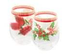 Set of 2 Maxwell & Williams 560mL Festive Flora Stemless Glass