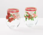 Set of 2 Maxwell & Williams 560mL Festive Flora Stemless Glass