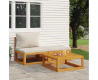 vidaXL 3 Piece Garden Lounge Set with Cushions Solid Wood Acacia