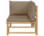 vidaXL Garden Corner Sofa with Taupe Cushions Bamboo