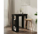 vidaXL Bar Table with Shelf Black 102x50x103.5 cm Engineered Wood