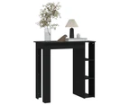 vidaXL Bar Table with Shelf Black 102x50x103.5 cm Engineered Wood