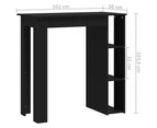 vidaXL Bar Table with Shelf Black 102x50x103.5 cm Engineered Wood