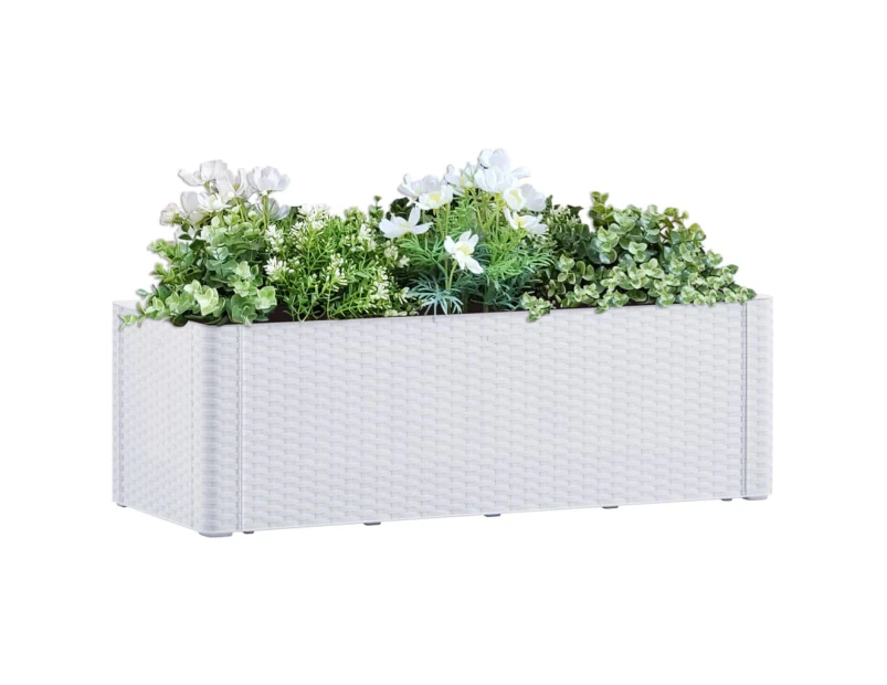 vidaXL Garden Raised Bed with Self Watering System White 100x43x33 cm