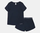 Calvin Klein Women's Bamboo Lounge Short Sleeve Tee & Shorts Set - Shoreline