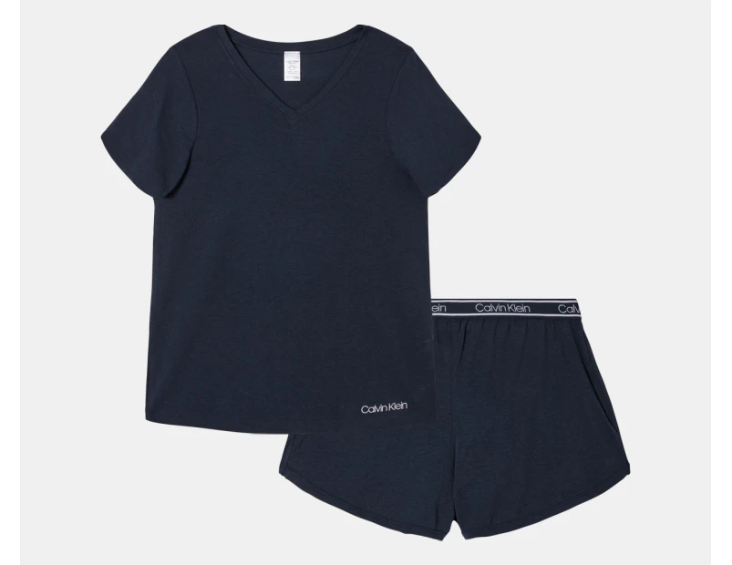 Calvin Klein Women's Bamboo Lounge Short Sleeve Tee & Shorts Set - Shoreline