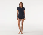 Calvin Klein Women's Bamboo Lounge Short Sleeve Tee & Shorts Set - Shoreline