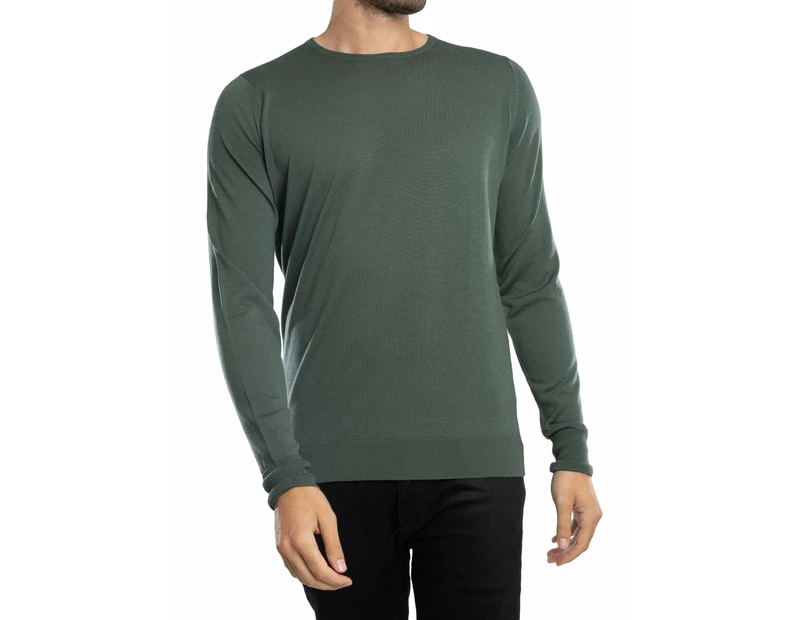 John Smedley Men's Marcus Crew Neck Knit - Green