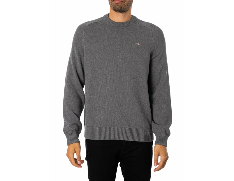 GANT Men's Casual Cotton Saddle Knit - Grey