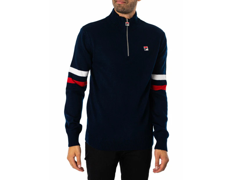 Fila Men's Harrison 1/4 Zip Contrast Knit - Blue