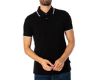 Armani Exchange Mens Black Button-Fastening Polo Shirt - Black