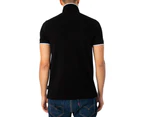 Armani Exchange Mens Black Button-Fastening Polo Shirt - Black