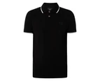 Armani Exchange Mens Black Button-Fastening Polo Shirt - Black