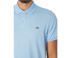 GANT Men's Regular Shield Pique Polo Shirt - Blue