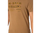 G-Star RAW Men's Distressed Originals Slim T-Shirt - Brown