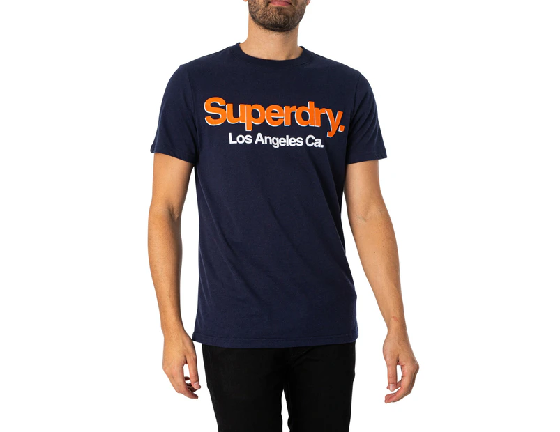 Superdry Men's Core Logo Classic Washed T-Shirt - Blue