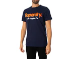 Superdry Men's Core Logo Classic Washed T-Shirt - Blue