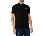 Armani Exchange Men's Chest Brand Polo Shirt - Black