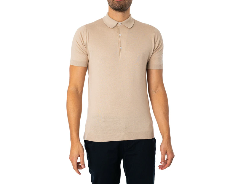 John Smedley Men's Adrian Polo Shirt - Beige