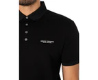 Armani Exchange Men's Chest Brand Polo Shirt - Black