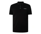 Armani Exchange Men's Chest Brand Polo Shirt - Black