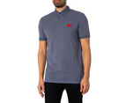 HUGO Men's Dereso232 Logo Slim Polo Shirt - Blue