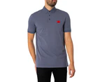 HUGO Men's Dereso232 Logo Slim Polo Shirt - Blue