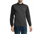 Trojan Men's Houndstooth Panel Longsleeved Polo Shirt - Black