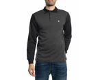 Trojan Men's Houndstooth Panel Longsleeved Polo Shirt - Black