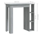 vidaXL Bar Table with Shelf Grey Sonoma 102x50x103.5 cm Engineered Wood