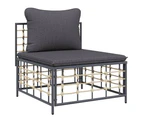 vidaXL 4 Piece Garden Lounge Set with Cushions Anthracite Poly Rattan