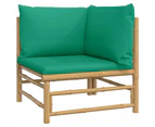 vidaXL 2 Piece Garden Lounge Set with Green Cushions Bamboo