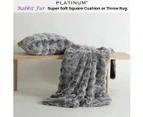 Logan and Mason Platinum Rabbit Fur Super Soft Cushion