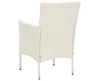 5 Piece Outdoor Dining Set with Cushions Poly Rattan White