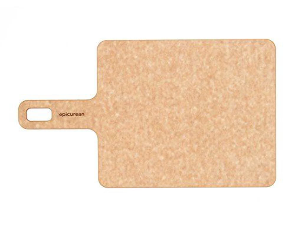 Handy Series Cutting Board With Handle, 9-Inch by 7-Inch, Natural