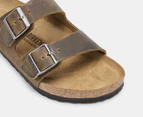 Birkenstock Unisex Arizona Oiled Leather Regular Fit Sandals - Faded Khaki