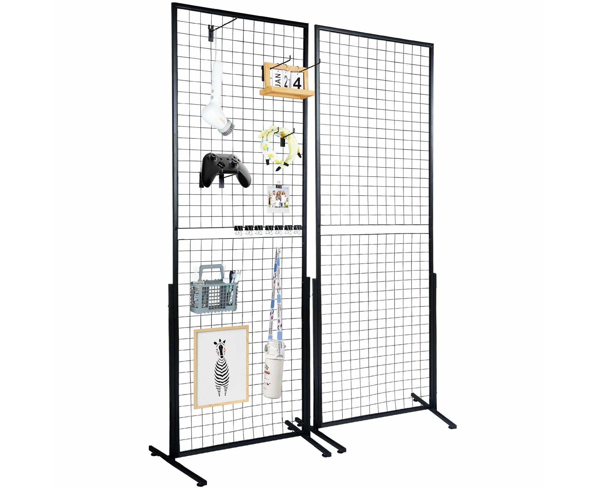 VEVOR 2' x 5.6' Grid Wall Panels Tower, 2 Packs Wire Gridwall Display Racks with